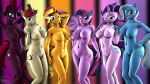  16:9 3d_(artwork) 4k absurd_res anthro anthrofied barely_visible_genitalia barely_visible_pussy big_breasts blue_eyes breasts cutie_mark digital_media_(artwork) equestria_girls equid equine feathered_wings feathers female forearms_up friendship_is_magic genitals group hair hand_on_hip hand_on_shoulder hands_behind_head hasbro hi_res horn looking_at_viewer mammal moondancer_(mlp) multicolored_hair my_little_pony my_little_pony:_the_movie_(2017) navel nipples nude purple_eyes purple_hair pussy simple_background smile spread_wings standing starlight_glimmer_(mlp) sunset_shimmer_(eg) tempest_shadow_(mlp) trixie_(mlp) twilight_sparkle_(mlp) unicorn video_games whiteskyline wide_hips widescreen winged_unicorn wings 