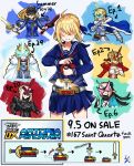  armor armored_dress artoria_pendragon_(all) artoria_pendragon_(lancer) black_armor blonde_hair dango english_commentary english_text excalibur excalibur_morgan food hair_over_eyes harlequin-wheels kamen_rider kamen_rider_saber_(series) master_artoria mysterious_heroine_x nero_claudius_(fate) nero_claudius_(fate)_(all) okita_souji_(fate) okita_souji_(fate)_(all) profanity rider_belt saber saber_alter school_uniform shinsengumi wagashi 