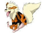 2010 ambiguous_gender arcanine barefoot black_body black_fur black_nose blue_eyes canid canine clothing colored feet feral fox0808 fur generation_1_pokemon goo_drip goo_transformation green_clothing green_shirt green_topwear looking_pleasured mammal markings mid_transformation nintendo nude open_mouth orange_body orange_fur partial_transformation paws pokemon pokemon_(species) quadruped shirt simple_background sitting sitting_on_ground solo species_transformation striped_markings stripes tail teeth toes tongue tongue_drip tongue_out topwear transformation white_background yellow_body yellow_fur