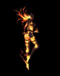  1girl absurdres armor ass black_background breasts fire fire_body fire_elemental flame_atronach from_side full_body helm helmet highres horns large_breasts long_hair monster_girl n0r0 simple_background solo the_elder_scrolls the_elder_scrolls_iv:_oblivion 