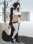 2025 abs animal_humanoid barefoot big_breasts black_body black_fur black_hair blush breasts canid canid_humanoid canine canine_humanoid cleavage_cutout clothing cutout drinking drinking_straw feet female female_humanoid fur hair hi_res humanoid latex latex_clothing latex_leg_warmers latex_topwear leg_warmers legwear mammal mammal_humanoid multicolored_hair nipple_outline rana_ulfson red_eyes solo tail thevarking thick_thighs topwear two_tone_hair white_clothing white_hair white_latex white_leg_warmers white_legwear white_topwear wide_hips wolf_humanoid