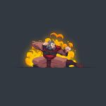  1boy absurdres aseprite_(medium) avatar:_the_last_airbender avatar_legends boots chinese_clothes fire full_body grey_hair highres iroh male_focus old old_man pants pixel_art pixelrogueart pyrokinesis shirt simple_background solo 