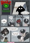 absurd_res anthro asylum comic diaper english_text esmeralda_kingsley female hi_res hospital male mammal medical mephitid padded_room procyonid raccoon restraints skunk straitjacket text the_padded_room theodore_reed