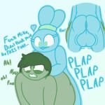 1:1 anthro anthro_dominating_human anthro_penetrating blue_body blue_fur bonbon_(roommates) doggystyle dominant dominant_anthro dominant_intersex duo five_nights_at_freddy&#039;s from_behind_position fur h_ghast hi_res human human_on_anthro human_penetrated intersex intersex/male interspecies lagomorph leporid male mammal mike_schmidt_(roommates) penetration plap plap_(sound) rabbit roommates:motha scottgames sex submissive submissive_human