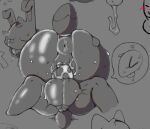 anthro anus_focus balls dinosaur ditto_(pokemon) duo eevee female feral generation_1_pokemon genitals goodie_(artist) greyscale jaywalk_cunty male male/female meat_(jaywalk_cunty) monochrome nintendo penetration penile penile_penetration penis pokemon pokemon_(species) prehistoric_species pussy reptile saggy_balls scalie vaginal vaginal_penetration
