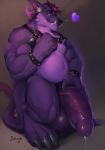  &lt;3 2020 5_fingers abs anthro balls belly biceps big_balls big_penis black_nose bodily_fluids canid canine canis chest_tuft dragon ear_tuft eyebrows fingers fur genital_fluids genitals hair hand_on_penis hi_res horn huge_balls huge_penis humanoid_genitalia humanoid_penis hybrid male mammal multicolored_body multicolored_fur muscular muscular_anthro muscular_male navel neck_tuft nipples pecs penis precum precum_drip purple_body purple_eyes purple_fur purple_hair purple_penis salem_(thydris) signature simple_background solo standing straps teeth thydris toes tuft vein wolf 