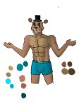  2020 animatronic anthro brown_body brown_fur clothed clothing digital_media_(artwork) five_nights_at_freddy&#039;s freddy_(fnaf) fur hi_res looking_at_viewer machine male mammal muscular muscular_anthro muscular_male nipples robot simple_background smile solo tairon_(artist) underwear ursid video_games 
