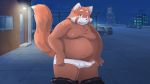  16:9 2020 ailurid anthro belly blush bulge clothing futaba_kotobuki genitals hi_res humanoid_hands kemono male mammal moobs nipples overweight overweight_male penis red_panda rodemaru solo trouble_(series) underwear undressing widescreen 