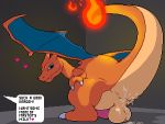  &lt;3 2020 4:3 after_sex anus backsack balls big_balls blue_eyes bodily_fluids butt charizard claws cum cum_drip cum_in_ass cum_inside cum_on_balls cum_on_butt cum_on_ground cum_on_tail cute_fangs dialogue digital_media_(artwork) dragon dripping embers english_text feral fire genital_fluids genitals grey_background male messy multicolored_body nintendo nude offscreen_character orange_body penis phosaggro pixel_(artwork) pixelated pok&eacute;mon pok&eacute;mon_(species) presenting presenting_hindquarters raised_tail rear_view scalie simple_background smile solo speech_bubble tan_body tapering_penis text thick_tail two_tone_body video_games wings 