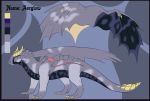  2020 ambiguous_gender blitzblotch claws digital_media_(artwork) dorsal_ridge dragon feral grey_body grey_scales head_ridge hi_res horn membrane_(anatomy) membranous_wings model_sheet scales scalie solo standing western_dragon wings 