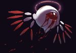  1other bandaid black_background black_eyes bleeding blood blood_drip halo highres kawayabug kirby_(series) kirby_64 one-eyed red_sclera simple_background tail wings zero_two_(kirby) 