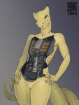  3:4 5_fingers android anthro ball_python featureless_crotch female fingers fur green_eyes hybrid long_tail looking_at_viewer machine presenting python python_(genus) qr_code reptile robot scalie sergal snake solo standing t3gray tail_tuft tan_body tan_fur tuft vanobi 