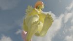  16:9 3d_(artwork) 4k absurd_res anthro barefoot big_breasts blender_(software) bodily_fluids breasts digital_media_(artwork) equid equine feathered_wings feathers feet female fluttershy_(mlp) flying foot_fetish foot_focus friendship_is_magic fur genitals hair hasbro hi_res horse mammal my_little_pony nipples nude outside pegasus pink_hair simple_background sky smile soles solo sweat toes twintailssfm widescreen wings yellow_body yellow_feathers 