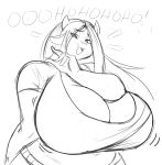  anthro big_breasts bovid bovine breast_jiggle breast_squish breasts cattle cleavage clothed clothing female huge_breasts jwinkz laugh looking_at_viewer mammal monochrome sketch smile smug solo squish summer_(jwinkz) wide_hips 