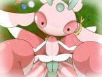  2020 arthropod beautyfromabove blush clothing digital_media_(artwork) female feral genitals insect looking_at_viewer lurantis nintendo pink_body pok&eacute;mon pok&eacute;mon_(species) pok&eacute;mon_mystery_dungeon pussy solo video_games 