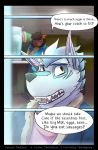  ... ? absurd_res anthro blurred_background bro_wolffox canid canine canis clothed clothing coach_dale coat comic dialogue drinking dude_lyena duo english_text fangs felid fox fully_clothed fur hi_res hyaenid hybrid kitchen lion looking_down looking_up male mammal mane open_mouth pantherine speech_bubble text thekinkybear tongue topwear water white_body white_fur wolf 