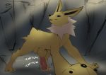  2020 3_toes animal_genitalia animal_penis balls black_body black_claws black_fur black_nose bodily_fluids canid canine_penis claws dacad digitigrade eeveelution erection feral finger_claws fur genital_fluids genitals grey_eyes jolteon knot knot_in_sheath looking_at_viewer looking_down low-angle_view male mammal mane motion_lines nintendo nude onomatopoeia open_mouth penis pok&eacute;mon pok&eacute;mon_(species) precum quadruped red_penis sheath side_view sketch solo sound_effects spread_legs spreading text toe_claws toes twitching video_games white_body white_fur yellow_balls yellow_body yellow_fur 