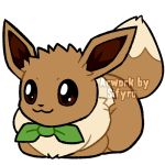  1:1 alpha_channel ambiguous_gender blitzdrachin brown_body brown_fur conditional_dnp distracting_watermark eevee feral fluffy fur loaf low_res nintendo pok&eacute;mon pok&eacute;mon_(species) scarf simple_background solo sticker transparent_background video_games watermark 