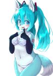  2020 alternate_species anthro bikini black_body black_fur blue_body blue_eyes blue_fur blue_hair blue_theme blush breasts canid canine clothing countershade_face countershade_torso countershading cute_fangs dipstick_tail female fox fur fur_markings furrification hair hatsune_miku hi_res inner_ear_fluff kemono looking_at_viewer mammal markings multicolored_tail navel open_mouth pattern_clothing pigtails portrait shiitakemeshi simple_background solo striped_clothing stripes swimwear three-quarter_portrait tuft vocaloid white_background white_countershading 