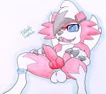  absurd_res animal_genitalia animal_penis balls bodily_fluids canid canine canine_penis cum erection eyewear genital_fluids genitals glasses hi_res knot lycanroc mammal midnight_lycanroc nintendo open_mouth penis pok&eacute;mon pok&eacute;mon_(species) precum video_games 