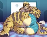  anthro big_muscles butt felid feline huge_muscles male mammal muscular muscular_male quad solo sxfpantera tagme thick_thighs 