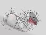  big_butt blush bodily_fluids bound breasts butt drooling eyewear female gag gagged goggles goggles_on_head hi_res huarbodraw league_of_legends monochrome not_furry penis_shadow riot_games rope rope_bondage rope_harness saliva simple_background small_breasts solo sweat tears tristana_(lol) video_games yordle 