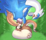 2019 animal_genitalia anthro anthro_on_feral anthro_penetrated azulatios berry_ranieri bestiality big_penis blue_body blue_eyes blush blush_lines brown_body brown_fur collar duo ear_piercing ear_ring erection fellatio female female_penetrated feral feral_penetrating feral_penetrating_anthro fur generation_3_pokemon genital_slit genitals inflation interspecies latios legendary_pokemon looking_pleasured male male/female male_penetrating male_penetrating_female mammal mustelid nintendo open_mouth oral oral_only oral_penetration otter penetration penile penis penis_in_mouth piercing pokemon pokemon_(species) prehensile_penis ring_piercing sex signature simple_background size_difference story story_in_description sucking tail xilrayne