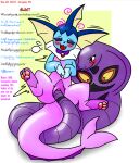 2024 ambiguous_gender arbok artist_name black_markings blue_body blue_eyes blue_markings blush breath collar colored countershade_genitalia countershade_pussy countershading duo ear_frill eeveelution english_text fangs female female/ambiguous female_feral feral frill_(anatomy) front_view generation_1_pokemon genitals glistening glistening_body glistening_tail half-closed_eyes heart_(marking) hi_res leg_markings looking_at_another looking_at_partner looking_pleasured markings max_(pomiart) motion_lines narrowed_eyes neck_frill nintendo nude open_mouth open_smile pawpads paws penetration pink_pawpads pokeball pokeball_collar pokemon pokemon_(species) pomiart purple_body purple_countershading purple_markings purple_sclera pussy quadruped scalie sex simple_background sitting sitting_on_ground smile snake_hood socks_(marking) spirals spread_legs spreading tail tail_fetish tail_frill tail_in_pussy tail_insertion tail_play teeth text vaginal vaginal_penetration vaporeon yellow_markings