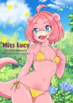 anthro bikini bikini_aside bikini_bottom bikini_top blue_eyes breasts camel_toe clip_studio_paint_(artwork) clothing clothing_aside digital_media_(artwork) fangs female female_focus freckled_breasts freckled_face freckles generation_1_pokemon hair interspecies medium_breasts misslulumochi navel nintendo nipple_outline nipples open_mouth pink_body pink_hair pink_skin pokemon pokemon_(species) pokemorph pokephilia sky slightly_chubby slightly_chubby_anthro slightly_chubby_female slowpoke smile smiley_face snout solo solo_focus sparkles summer swimwear swimwear_aside tail teeth thick_thighs two-piece_swimsuit wide_hips yellow_bikini yellow_clothing yellow_swimwear