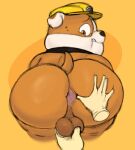 2025 anus armor backsack ball_grab balls big_butt black_collar bodily_fluids bulldog butt canid canine canis collar domestic_dog english_bulldog filthyopossum genitals hard_hat headgear helmet hi_res male mammal mastiff molosser nickelodeon nickjr paw_patrol pawpatrol rubble_(paw_patrol) solo spin_master spread_butt spreading sweat sweatdrop