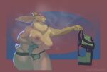 after_exercise anthro barely_visible_genitalia barely_visible_pussy big_breasts blue_background blushing_yokai bodily_fluids breasts clothing dewlap_(anatomy) domestic_rabbit eyes_closed female flemish_giant genitals lagomorph leporid mammal musk musk_clouds neck_tuft nipples oryctolagus pussy rabbit red_background simple_background slightly_chubby slightly_chubby_anthro slightly_chubby_female solo sweat sweatdrop sweaty_body sweaty_breasts thick_thighs tuft underwear undressing