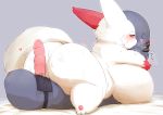  &lt;3 anthro anthrofied big_breasts big_butt blush bodily_fluids breasts butt dildo fdokkaku female fur genital_fluids huge_breasts japanese_text lying motion_lines multicolored_body multicolored_fur nintendo nude on_front pillow pok&eacute;mon pok&eacute;mon_(species) pussy_juice red_body red_fur red_sclera sex_toy short_stack solo strapon sweat text thick_thighs two_tone_body two_tone_fur video_games white_body white_fur zangoose 