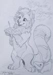  2020 ailurid cookie food fur hair hi_res kashmere mammal open_mouth red_panda smile teeth traditional_media_(artwork) 