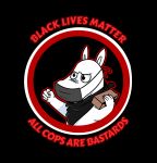  2020 absurd_res acab bandanna black_background black_lives_matter brick clothing fist george_floyd_protest hi_res kerchief kircai mask moomin politics simple_background solo the_moomins 