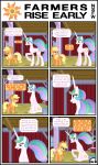  absurd_res applejack_(mlp) barn blush clothing comic dialogue duo english_text equid female feral freckles friendship_is_magic gutovi-kun hasbro hat headgear headwear hi_res horn inside larger_female mammal my_little_pony pitchfork princess_celestia_(mlp) sitting size_difference smaller_female text tools winged_unicorn wings 