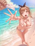  atelier atelier_ryza bikini breast_grab breast_hold cameltoe reisalin_stout swimsuits tekkai_blade topless wardrobe_malfunction 