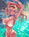  bikini breasts cameltoe granblue_fantasy megane nipples swimsuits tan_lines tekkai_blade zeta_(granblue_fantasy) 
