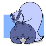  1:1 all_fours animated anus big_butt butt female fi_(regret_everything) freckles genitals horn horned_humanoid huge_butt humanoid looking_back not_furry nude pussy rear_view regret_everything short_playtime short_stack simple_background solo thick_thighs twerking 