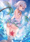  ass cameltoe gejigejier kokkoro pointy_ears princess_connect princess_connect!_re:dive see_through skirt_lift swimsuits wet 