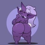  1:1 dahlia_(regret_everything) eyes_closed female freckles hi_res horn horned_humanoid humanoid looking_back mature_female not_furry nude rear_view regret_everything thick_thighs 