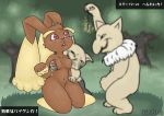  ambiguous_gender anthro belly bodily_fluids breast_suck breasts brown_body brown_fur buckteeth caress_thigh drooling drowzee eyelashes female forest fur fur_collar grass groping_breasts group head_tuft hi_res humanoid hypno_(pok&eacute;mon) hypnosis implied_rape kneeling lagomorph leporid lopunny mammal mind_control narrowed_eyes navel nintendo pendulum pink_eyes pink_nose pok&eacute;mon pok&eacute;mon_(species) rabbit saliva smile sparkles spiral_eyes squint sucking syotako23 tapir teeth tree tuft video_games wrist_fluff yellow_body 