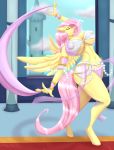  absurd_res anthro anthrofied big_breasts blues64 breasts equid equine eyes_closed female fluttershy_(mlp) friendship_is_magic hasbro hi_res mammal my_little_pony nipple_outline pegasus solo thebigbadwolf01 wide_hips wings 