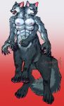  canid canid_taur canine canine_taur canis gradient gradient_background hanseewolf hi_res male mammal mammal_taur multi_arm multi_head multi_limb rearing_up simple_background solo taur wolf wolf_taur 