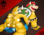  &lt;3 absurd_res anthro anus armband ball_smother balls black_body black_fur blue_body blue_fur blue_hair blush bodily_fluids bowser bowser_day bracelet butt butt_grab canid canine collar duo facesitting fox fur genitals green_body green_scales hair hand_on_butt hi_res horn jewelry koopa male male/male mammal mario_bros miscellanea miscellanea404 musk nintendo orange_body orange_scales red_eyes red_hair scales scalie shell simple_background smothering spiked_armband spiked_bracelet spiked_collar spiked_shell spikes spikes_(anatomy) sweat sweaty_balls teeth video_games 