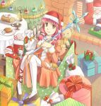  1girl :3 bangs beard black_footwear bottle bow box cake candle candy candy_cane character_doll christmas christmas_stocking christmas_tree closed_mouth commentary_request cross dress drops_(ragnarok_online) eyebrows_visible_through_hair facial_hair food full_body garland_(decoration) gift hat high_priest_(ragnarok_online) holding holding_staff in_box in_container juliet_sleeves lollipop long_hair long_sleeves looking_at_viewer marin_(ragnarok_online) natsuya_(kuttuki) necromancer_(ragnarok_online) old old_man ornament pink_hair poring puffy_sleeves ragnarok_online red_bow red_dress santa_claus santa_hat sash shoes smile solo_focus staff stormy_knight stuffed_animal stuffed_toy teddy_bear thighhighs two-tone_dress white_dress white_hair white_legwear white_sash wine_bottle yellow_eyes yule_log 