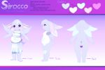  &lt;3 4_ears absurd_res back_side breasts cloth_drapes curvy_figure english_text exadian female front_view hi_res model_sheet multi_ear navel pink_eyes plushcrochet seraphie side_view sirocco_zephyrine slightly_chubby solo spread_wings stubby_tail teenager text wings young 