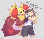  age_difference anthro big_breasts breasts check_translation delphox duo female hi_res huge_breasts japanese_text male male/female nintendo pok&eacute;mon pok&eacute;mon_(species) sususuigi text translation_request video_games 