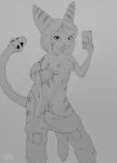  2020 5_fingers absurd_res anthro astronaut biped blush breasts cellphone clothing fan_character female fingers fur genitals greyscale hair hi_res humanoid_genitalia humanoid_hands kektails line_art lombax long_hair long_tail looking_at_viewer mammal mirror monochrome navel nipples nude phone photo pussy ratchet_and_clank sakura_(lombaxsakura) signature simple_background slim small_breasts smile solo spacesuit stripes tail_tuft tuft uniform video_games 