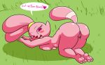  &lt;3 16:10 absurd_res ailurid anthro azureinthedark bent_over big_breasts big_butt blush bodily_fluids breast_squish breasts butt cartoon_network chowder_(series) dialogue english_text felid female fur genital_fluids genitals grass hi_res kneeling lagomorph leporid looking_at_viewer mammal nude open_mouth panini_(chowder) pink_body pink_eyes pink_fur presenting presenting_hindquarters pussy pussy_juice pussy_juice_drip rabbit red_panda smile solo squish teeth text thick_thighs wide_hips widescreen 