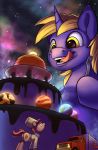  2020 absurd_res cake clothing cutlery dessert equid equine fan_character food fork hasbro hat headgear headwear hi_res kitchen_utensils mammal my_little_pony open_mouth planet sun tongue tongue_out tools truck tsitra360 